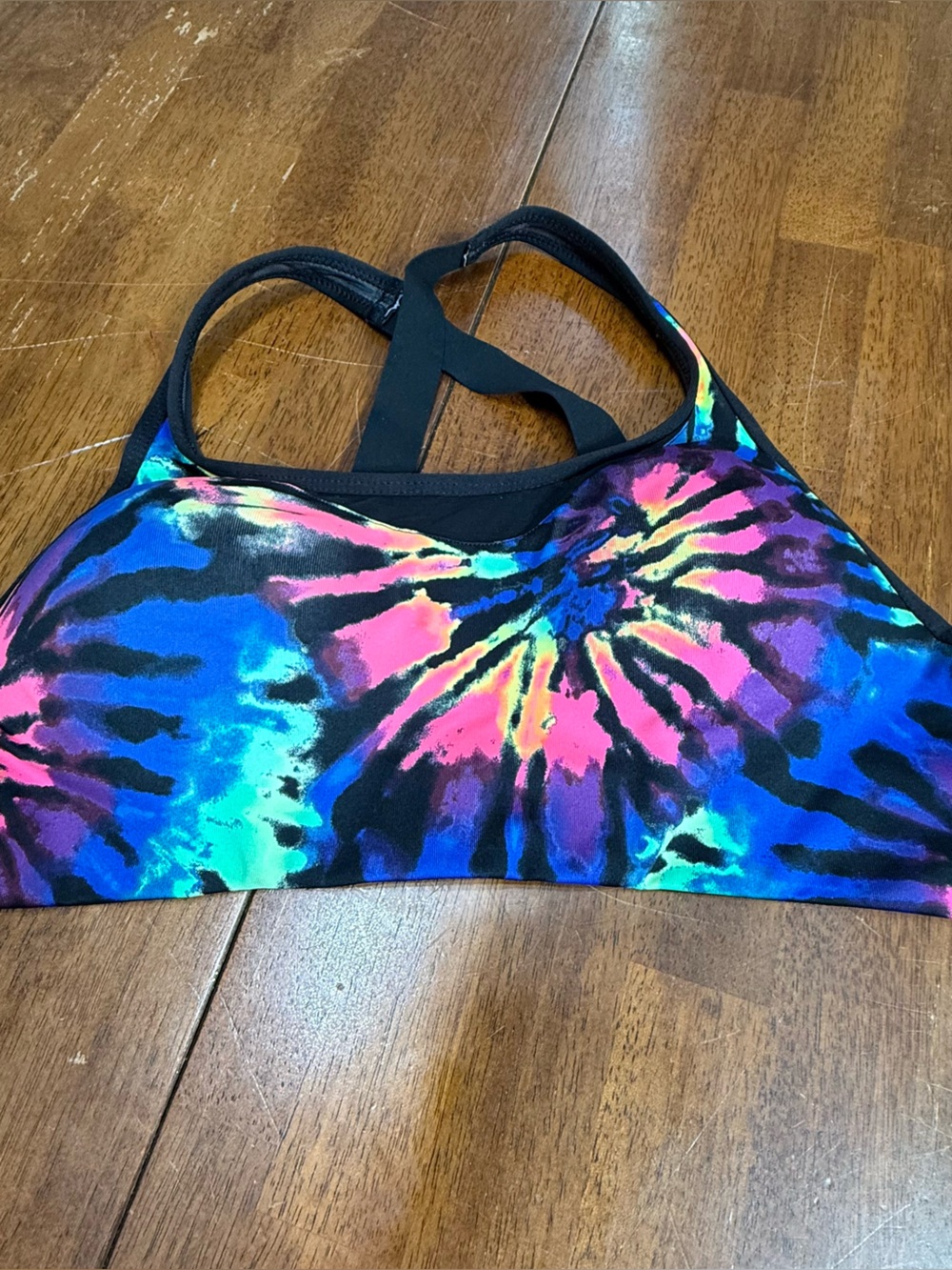 Victoria’s Secret PINK Tie Dye Sports Bra Strappy Multicolor Women’s Large